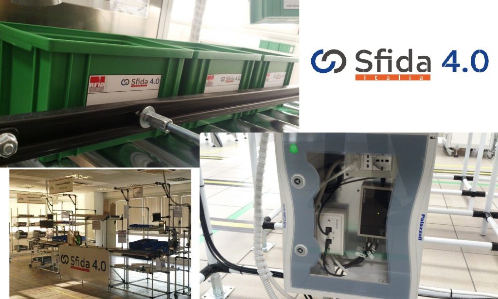 Tag RFID sugli chassis e reader lungo la linea di produzione a SFIDA 4.0