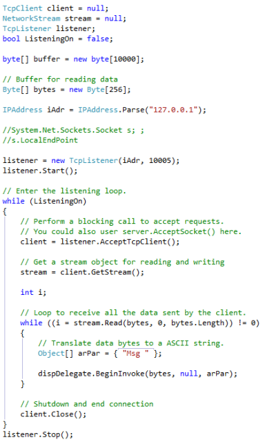 Ricezione dato notifica su TCP - C#.NET