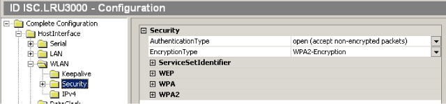 Menù Configuration ISOStart - WLAN - Authentication Type