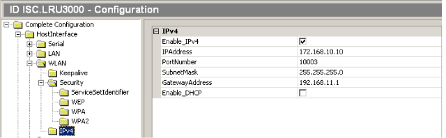 Menù Configuration ISOStart - WLAN - IPv4